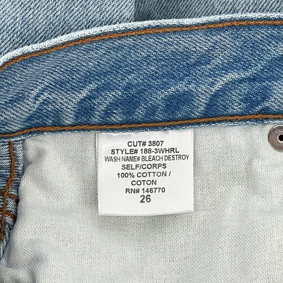 RE/DONE High Rise Loose Jeans Women’s 26 Bleach Destroy Distressed Denim - Picture 7 of 8